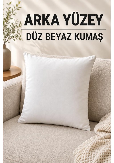 4'lü Set Çiçekli Dekoratif Kırlent Kılıfı 43x43 Cm, 3d Efektli Dijital Baskılı - Sonbahar Kırları Diğer