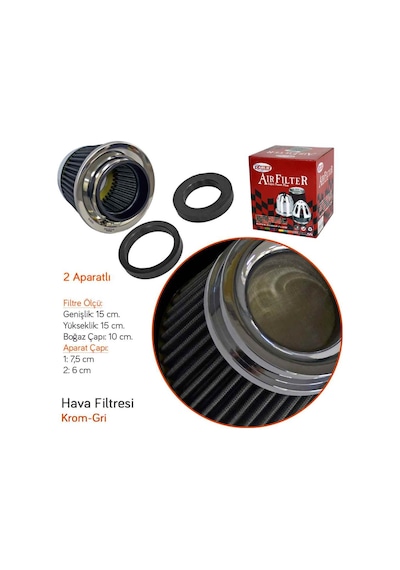 Carub Ses Ve Perans  Açık Hava Filtresi 6 Hp Gri Ap