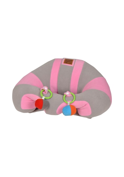 Çıngıraklı Gri-pembe Bebe Yatmaz Bebek Oturma Destek Minderi Bebek Koltuğu