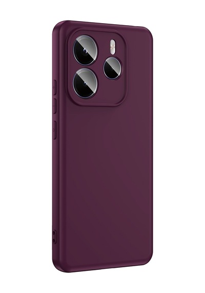 Xiaomi Redmi Note 14 5g Kılıf Yumuşak Silikon Kamera Korumalı Lansman Pazarplus Koyu Mor