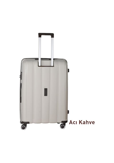 Mçs Bavul Büyük Ve Orta 2li Set Kırılmaz Silikon Valiz V305 Kemik/acı Kahve Bej