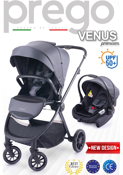 Prego Venüs Premium Travel Sistem UV Tenteli Travel Sistem Bebek Arabası