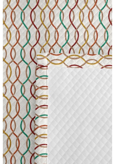 Geometrik Modern Genç Odası Tek Kişilik Pike Takımı-renkli Çizgili 160x220 Cm Kapitone Yatak Örtüsü Gümüş