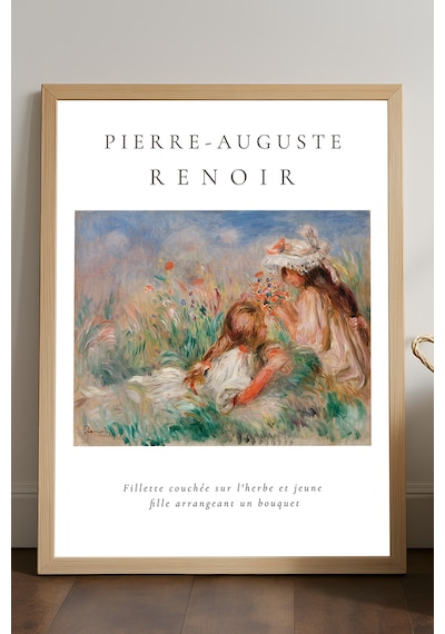 Pierre Auguste Doğal Ahşap Çerçeveli Poster, Dekoratif Sanatsal Duvar Tablosu