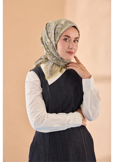 Silk Home Yaz Esintisi Eşarp 150002-23 Butter Yellow, Gri, Sarı,gümüş