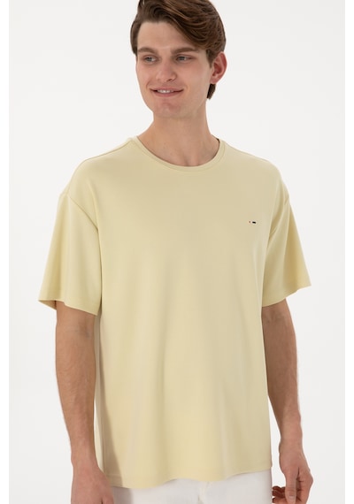U.S. Polo Assn. Erkek Comfort Fit Bisiklet Yaka Açık Haki Tişört Tişört 50307322-VR183