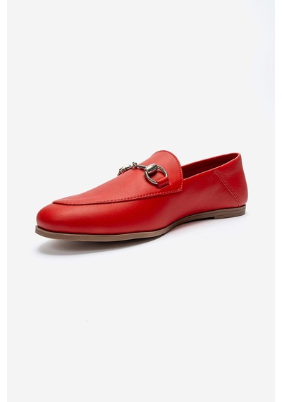 Luvishoes F03 Kırmızı Cilt Kadın Babet Kırmızı