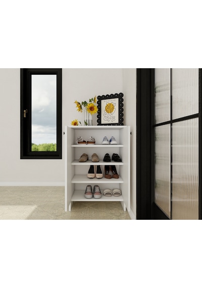Assos 2 Kapaklı Ayakkabılık / Dolap Beyaz