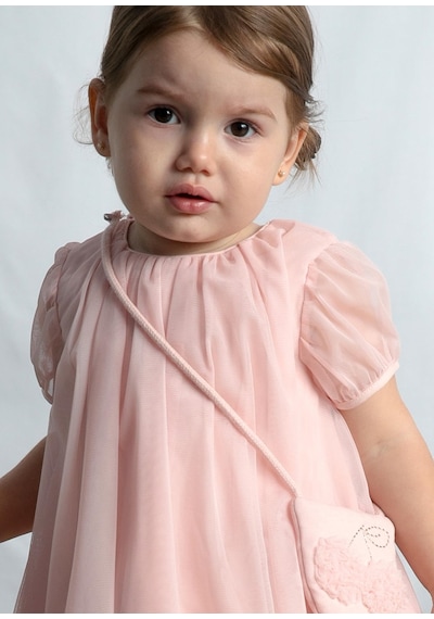 Mayoral Kız Bebek Çantalı Tül Elbise Pembe Pembe