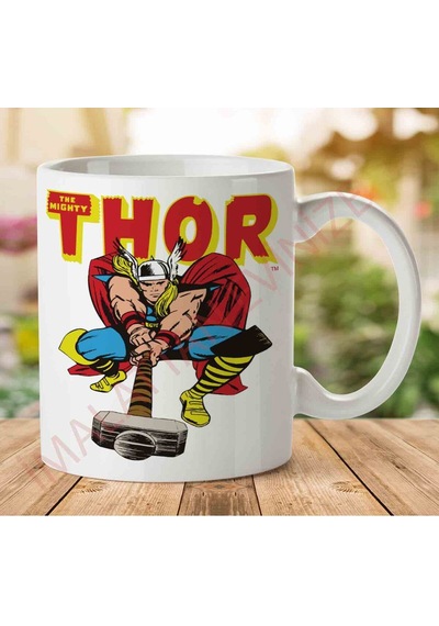 The Mighty Thor İki Tarafı Baskılı Kupa Bardak.jpg Çok Renkli