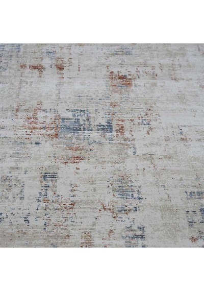 Otantik Modern Eskitme Saçaklı Salon Halısı Krem Antrasit Kiremit 200x290 Cm 1