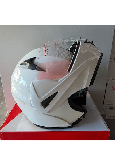 Çene Açılır Kask Vizörlü Md-808 Vırtue Beyaz L