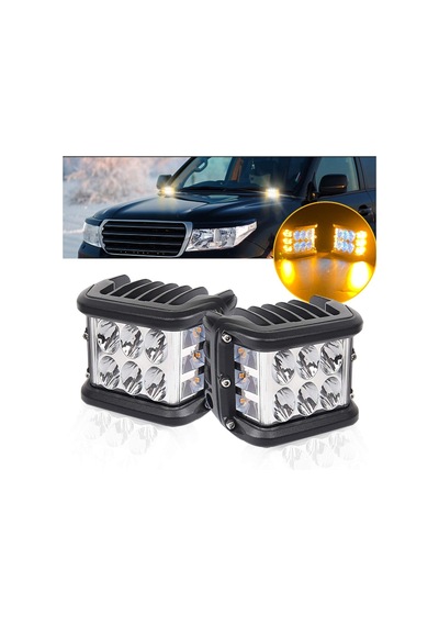 Offroad Uyumlu Tepe Sis Lambası Off Road Sis Lambası 12 Led 36w Aliminyum Kasa Set 2 Adet