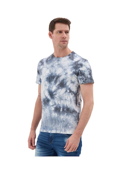 Cipo & Baxx Batik Desenli Bisiklet Yaka Regular Fit Kısa Kollu Erkek T-shirt Ct864 Mavi