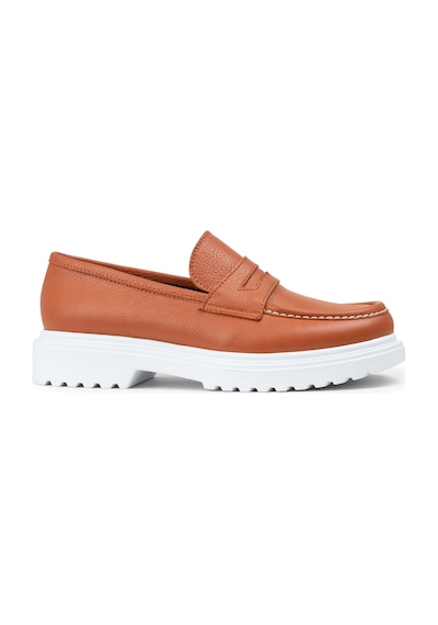 Deery Hakiki Deri Turuncu Kadın Loafer - 01903ztrcp02 Turuncu