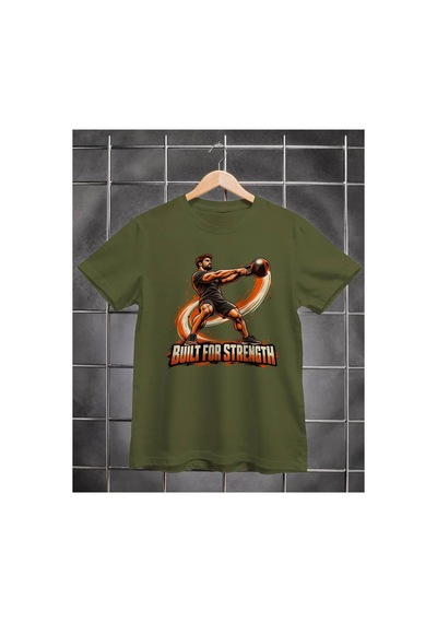 Segungear Builtforstrength Erkek Regular Fit Baskılı Spor Tişört Haki - 933733076 Haki