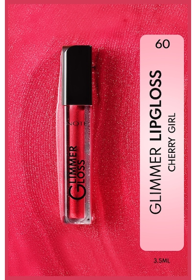 Note Cosmetics Glimmer Gloss Işıltılı Nemlendirici Dudak Parlatıcısı - 60 Cherry Girl