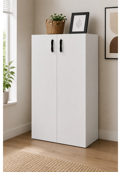 Renazzo %100 Mdf Çok Amaçlı Dolap Mutfak Banyo Balkon Antre Beyaz