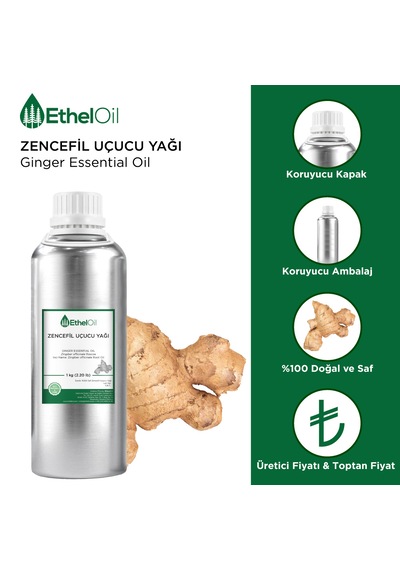 Zencefil Uçucu Yağı - 1 Kg Saf Ve Doğal Uçucu Yağ 1 KG