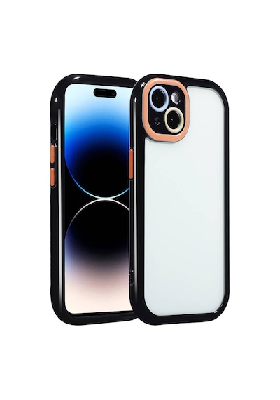 Nourthkiingdom Apple Uyumlu iPhone 14 Kılıf Kamera Korumalı Renkli Kenar Ve Çerçeve Tasarımlı Nrtk Vitamin Kapak-siyah Siyah