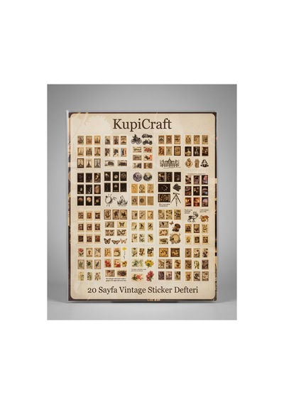 Vintage 20 Sayfa Şeffaf Sticker Defteri Ajanda - Scrapbook - Journal - Planner - 926989552 Diğer