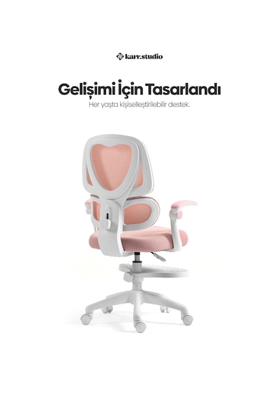 Lora Ergonomik Çocuk Çalışma Sandalyesi - Pembe