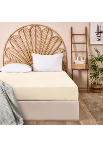 Soft Basic Tek Kişilik Lastikli Çarşaf - Ekru - 100x200 Cm Renkli