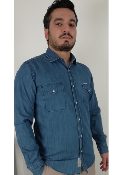 Tousus Slim Fit Kot Erkek Gömlek Slm-2013-tss Mavi