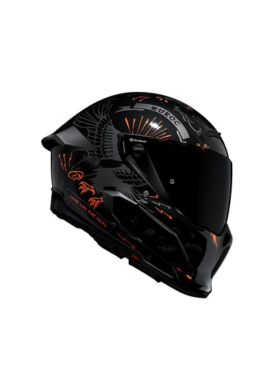 Ruroc At4.0 Carbon Blackbird Kapalı Kask Siyah - Kırmızı