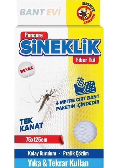Yapışkanlı Sineklik 75x125cm Tek Kanat Pencere Sineklik Bantlı
