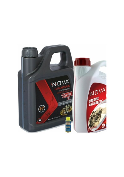 Nova 10W-40 Sl Motor Yağı 4 L + Kırmızı Antifriz 3 L