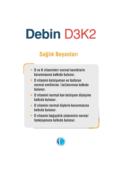 Debin D3K2 Takviye Edici Gıda 60 Kapsül