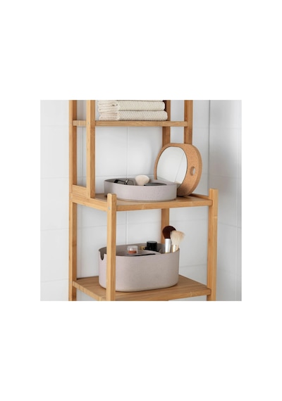 Ikea Saxborga Aynalı Düzenleyici Kutu Seti 4'lü 17 X 24 X 14 Cm Bej - Kahverengi