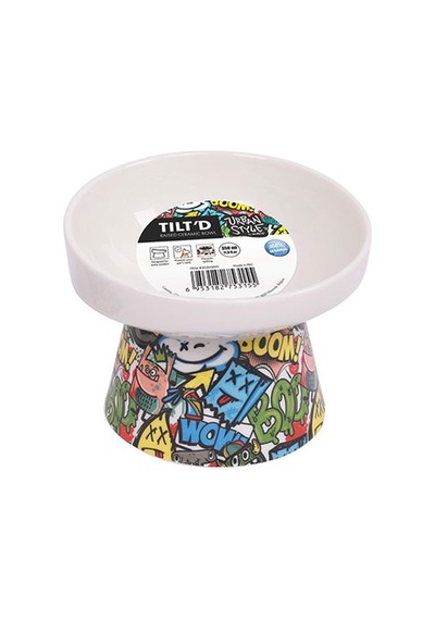 M-pets Urban Style Seramik Kedi Mama Ve Su Kabı Color Mix 350 Ml 14,5x14,5x11,5 Cm 244-51022.03