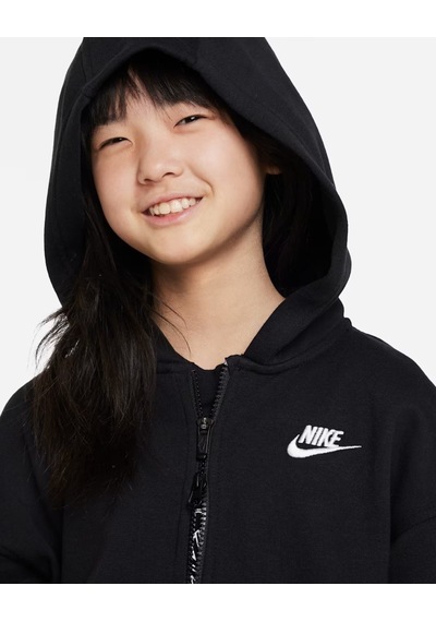 Nike Nıke Fd2931-010 Club Fleece Genç Çocuk Kapüşonlu Sweat Siyah