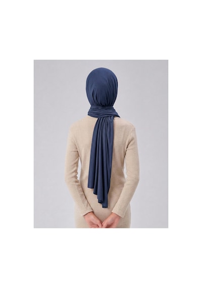 Sonbaharmoda Kız Çocuk Penye Şal, Viskon Likralı, 60x150 Cm, 10-12 Yaş, Tesettür Şal. Lacivert