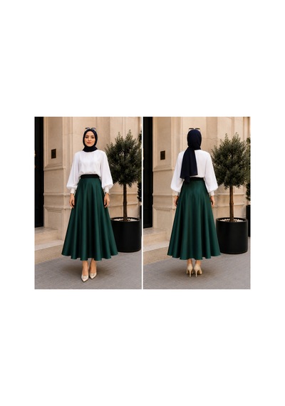 Elmoda Kadın Ribanalı Şort Astarlı Saten Tam Daire Mevlana Etek Zümrüt Yeşili Zümrüt Yeşili Elmoda Kadın Ribanalı Şort Astarlı Saten Tam Daire Mevlana Etek Zümrüt Yeşili Zümrüt Yeşili
