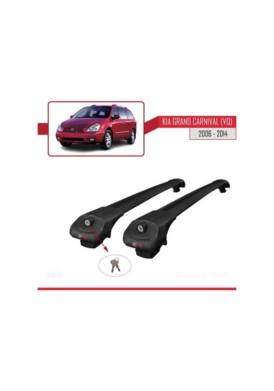 Kia Grand Carnival Vq 2006-2014 Arası İle Uyumlu Ace-1 Ara Atkı Tavan Barı Siyah