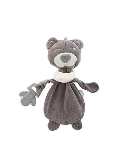 Diş Kaşıyıcılı Gri Ayıcık Uyku Arkadaşı Peluş Malzeme İle 001 - Beyaz