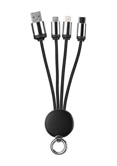 S-link SL-CP110 20cm 2A MicroUSB+Lightning+TypeC 3 in 1 LED Logolu Şarj Kablosu
