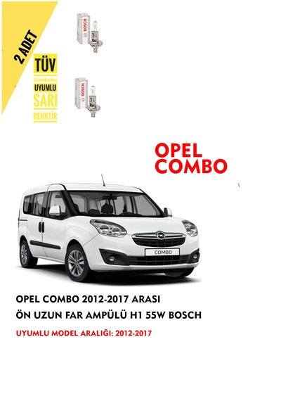 Opel Combo 2012-2017 Arası Ön Uzun Far Ampülü 2 Adet Sarı Renk