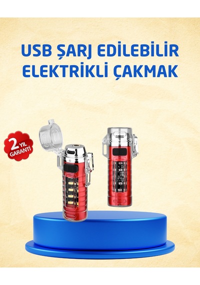 Tip C Şarjlı Dijital Ekranlı Çakmak Ve El Feneri