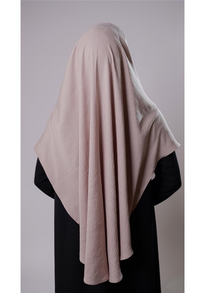 Hürrem Bone Bej Pratik Hazır Geçmeli Tesettür Eşarp Pamuk Caz Kumaş Tek Katlı Çapraz Hijab 2305 12