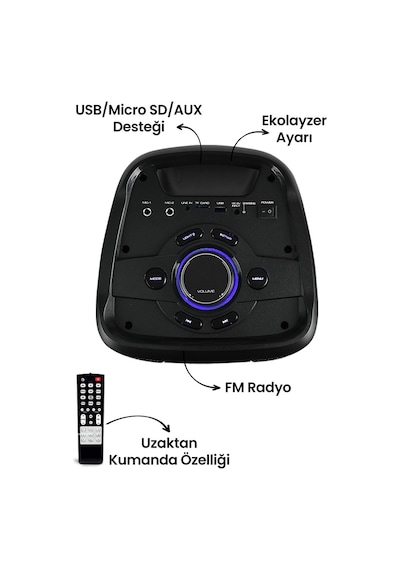 Goldmaster Enjoy 230 Radyolu Işıklı Şarjlı Bluetooth  Hoparlör