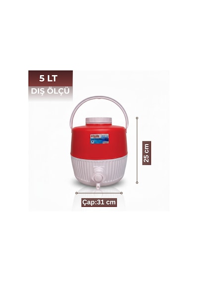 5 Lt Piknik Termos 1003 Super Picnic Cooler Jug -337 Kırmızı