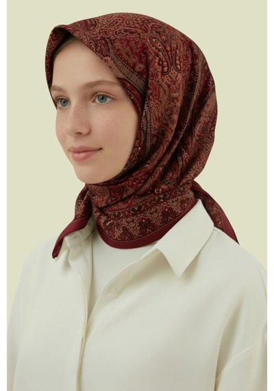 Premium Lux Original Etnik Desen Şal Vual İpek, 1. Sınıf, Hafif, Rahat, Şık, Tesettür Giyim Yeşil Siyah Bej Detay