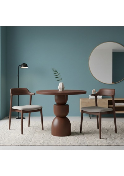 Orbis Yuvarlak Ahşap Yemek Masası 100x100 Ceviz Orbis Yuvarlak Ahşap Yemek Masası 100x100 Ceviz