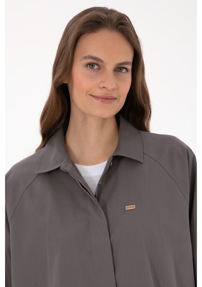 U.s. Polo Assn. Kadın Gri Gömlek Desenli 50316399-vr024 Gri