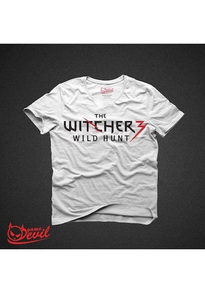The Witcher 3 Wild Hunt Logo Beyaz Tişört Kısakollu Tshirt