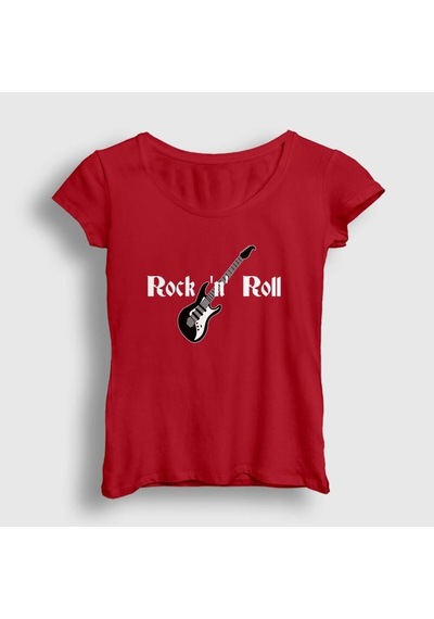 Noıssey Kadın Kırmızı Guitar Rock And Roll T-shirt 314781tt